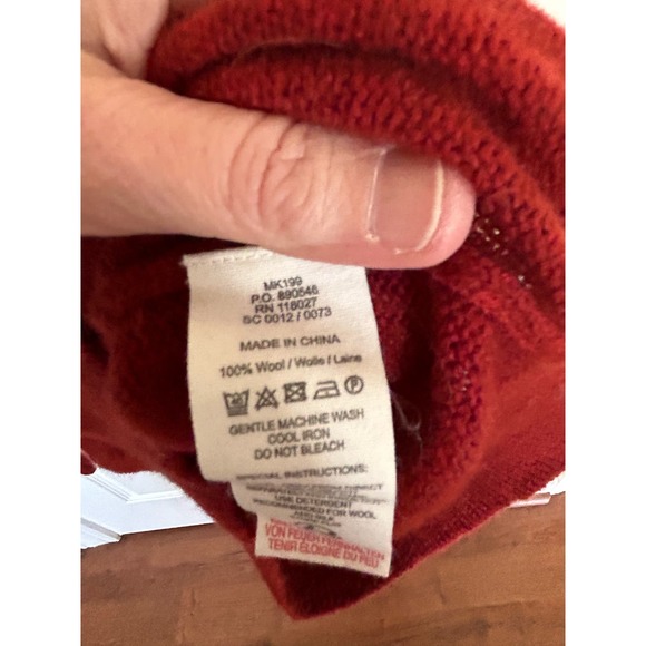 Boden Mens Medium Lambswool Lightweight Knit V Neck Sweater  Rust Red - Picture 3 of 4